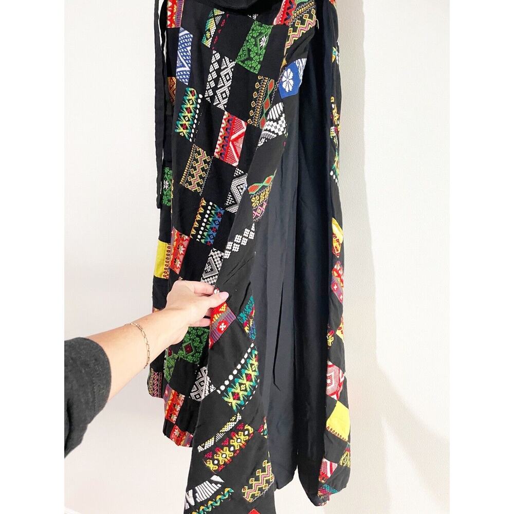 Vintage Handmade Patchwork Quilted Multicolor Azt… - image 6